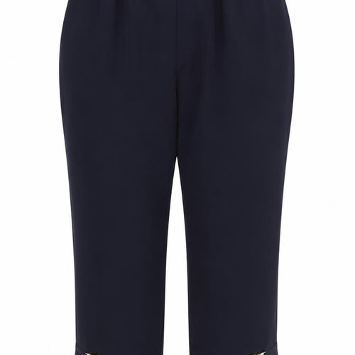 Afibel Womens Blue Polyester Cropped Trousers Size 14 L22 in Regular - Butterfly