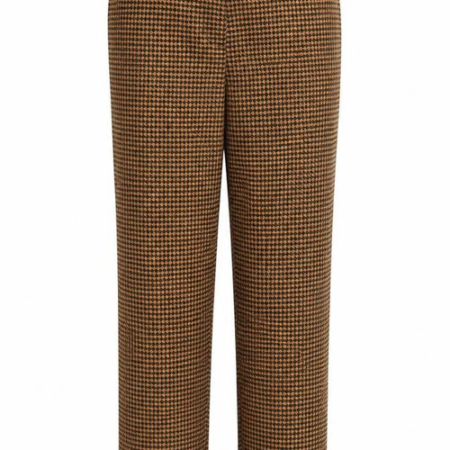 Mona Womens Yellow Herringbone Cotton Trousers Size 12 L29 in Regular Zip