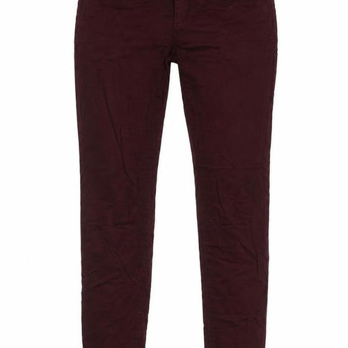 Pull&Bear Womens Red Cotton Skinny Jeans Size 6 L27 in Regular Zip