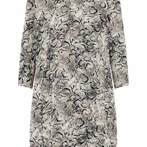Marks and Spencer Womens Beige Animal Print Viscose Shift Size M V-Neck Pullover - Snake Print