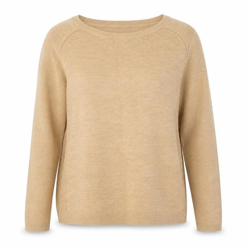 Marks and Spencer Womens Beige Round Neck Acrylic Pullover Jumper Size 16
