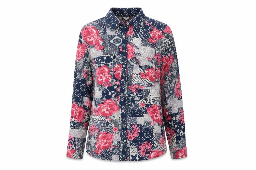 Monsoon Womens Multicoloured Floral Viscose Basic Button-Up Size 8 Collared