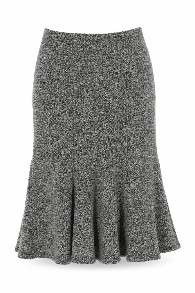 Nightingales Womens Grey Acrylic Trumpet Skirt Size 14 Drawstring