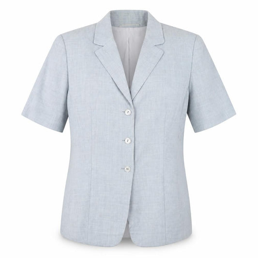 Front view of Eugen Klein women’s grey polyester basic button-up, size UK 14, collared