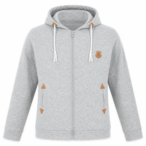 Classic Fashion Womens Grey Polyester Full Zip Hoodie Size M Zip