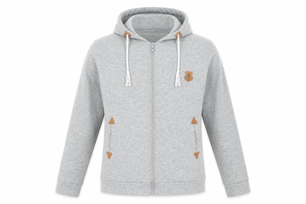 Classic Fashion Womens Grey Polyester Full Zip Hoodie Size M Zip