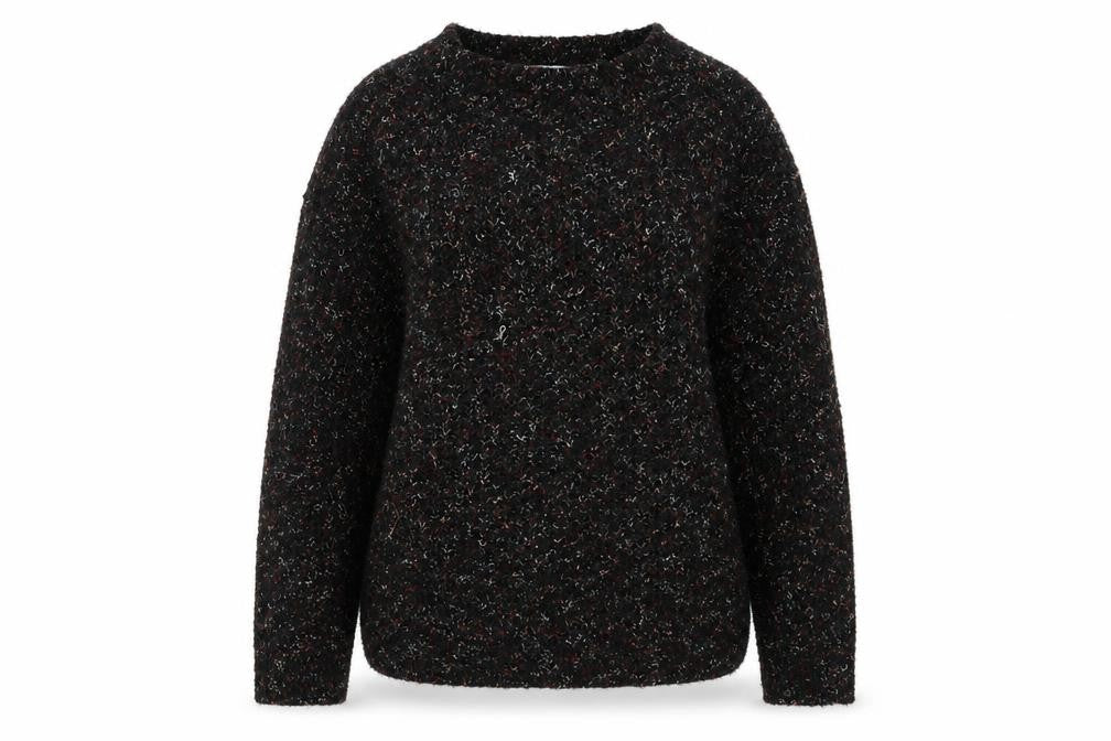 Front view of Papaya women’s multicoloured mock neck polyester jumper, size L