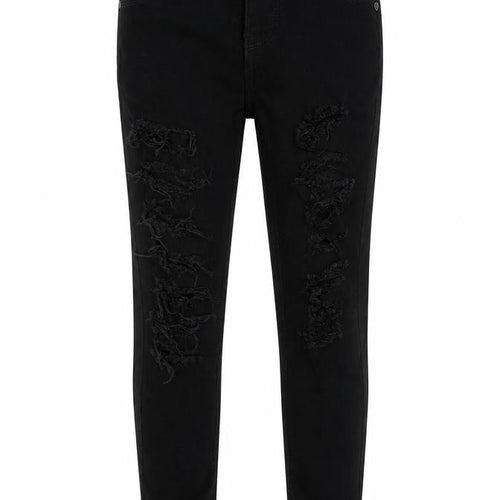 A2Z 4 Kids Girls Black Cotton Skinny Jeans Size 13 Years Regular Zip - Distressed Denim