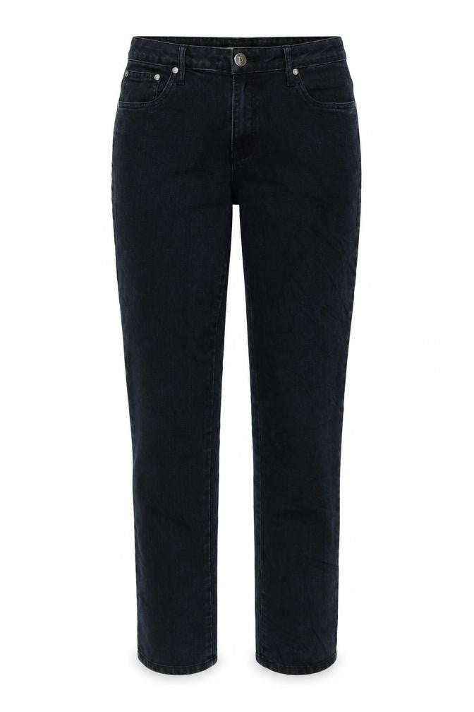 LEXI Womens Black Cotton Straight Jeans Size 10 L30.5 in Regular Zip