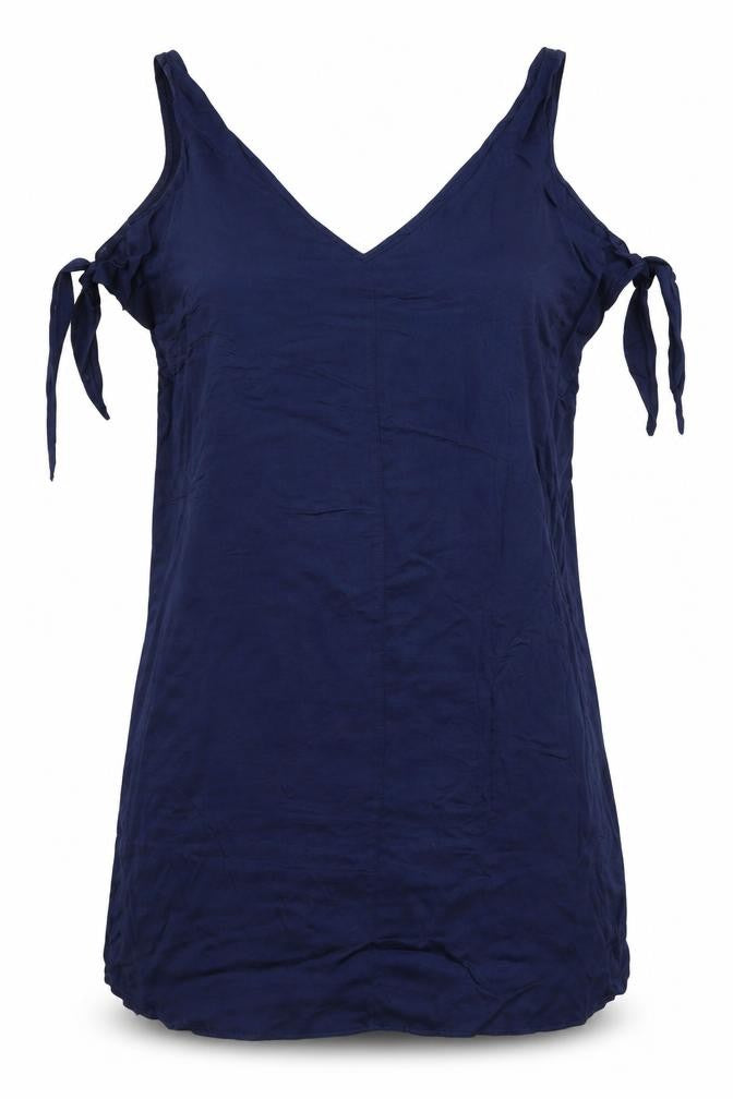 John Lewis Womens Blue Viscose Tank Dress Size S V-Neck Pullover - Bikini Cover Up