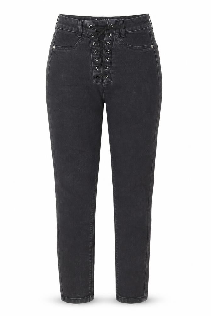 Missguided Womens Black Cotton Skinny Jeans Size 4 L28 in Regular Button - Lace up detail on front
