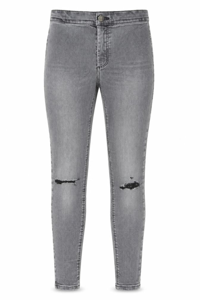 Topshop Womens Grey Cotton Skinny Jeans Size 26 in L25 in Regular Zip