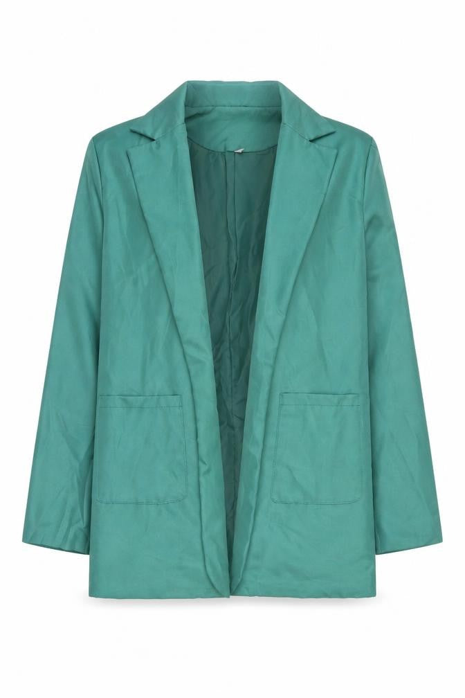 Front view of Preworn women’s green jacket, size XL, tie