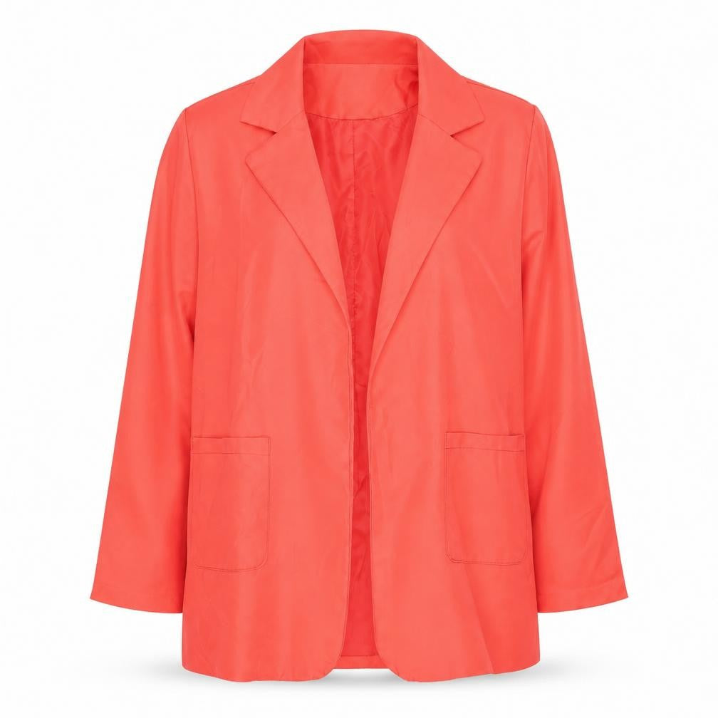 Front view of Preworn women’s red jacket, size XL, tie