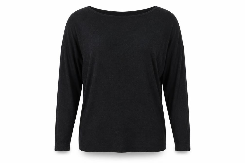 Front view of River Island women’s grey round neck polyester jumper, size UK 12