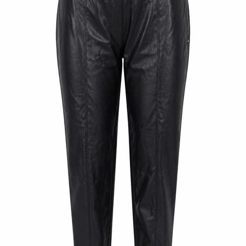 Topshop Womens Black Polyurethane Trousers Size 8 L27 in Regular Zip - Leather Look