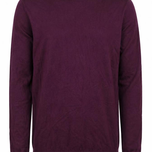 F&F Mens Purple Round Neck Cotton Pullover Jumper Size S