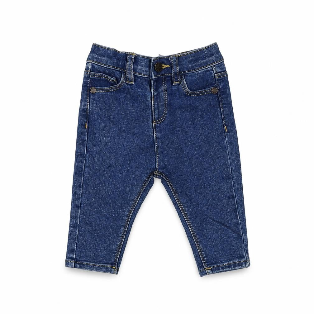 Marks and Spencer Girls Blue Cotton Capri Jeans Size 3-6 Months Button