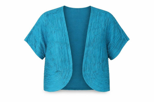 Front view of Klass women’s blue v-neck polyester cardigan jumper, size L