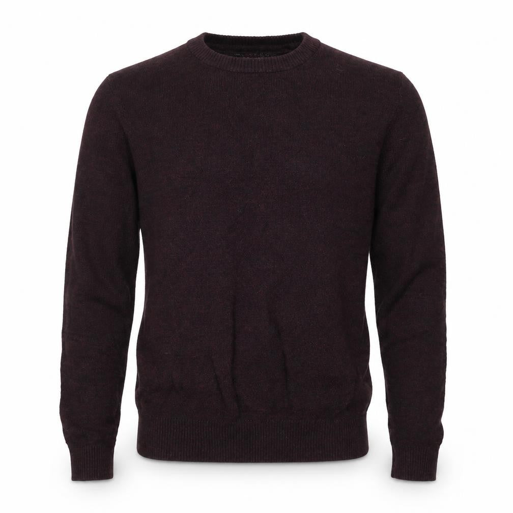 Front view of Linea men’s purple round neck cotton jumper, size M