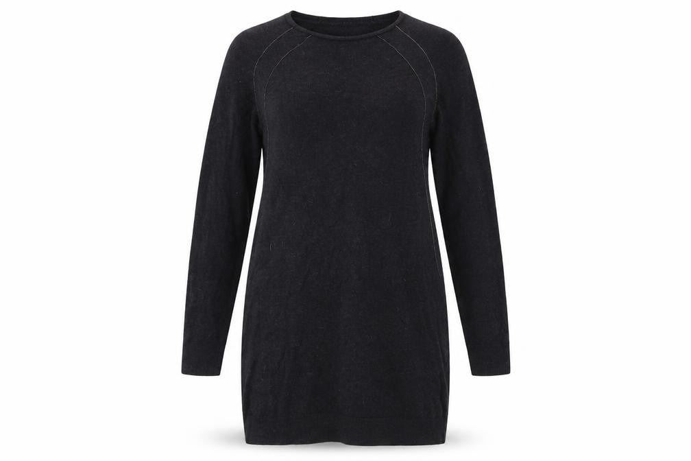 Preworn Womens Grey Wool Jumper Dress Size 12 Boat Neck Pullover