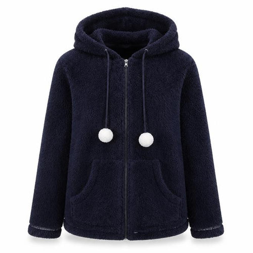 Love To Sleep Womens Blue Polyester Full Zip Hoodie Size 8 Zip