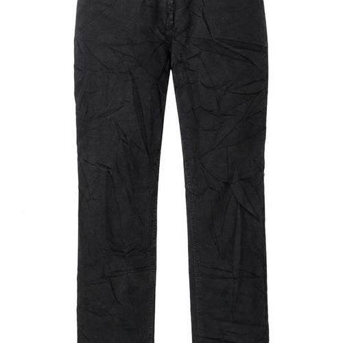 Marks and Spencer Mens Black Cotton Straight Jeans Size 30 in L30 in Regular Button