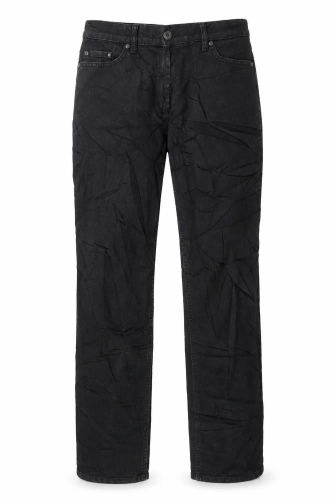 Marks and Spencer Mens Black Cotton Straight Jeans Size 30 in L30 in Regular Button