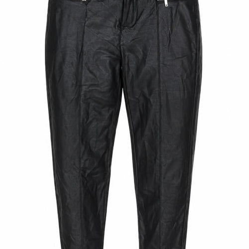Papaya Womens Black Polyurethane Skinny Jeans Size 12 L27 in Regular Zip