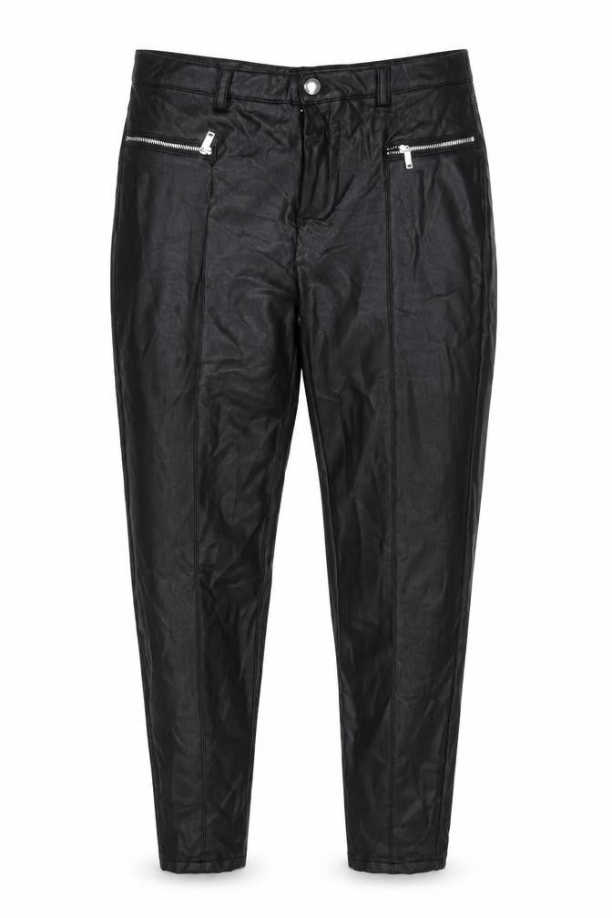 Papaya Womens Black Polyurethane Skinny Jeans Size 12 L27 in Regular Zip