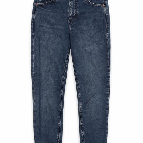 Topshop Womens Blue Cotton Skinny Jeans Size 25 in L30 in Regular Zip