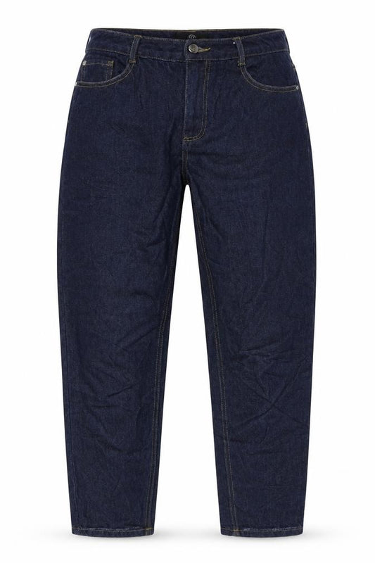 Front view of Missguided women’s blue cotton mom jeans, size UK 8, 30-inch leg regular zip