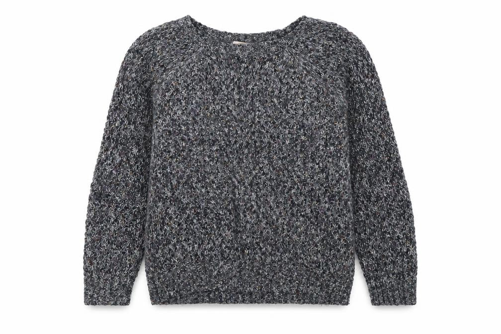 Front view of Forever 21 women’s blue round neck acrylic jumper, size L
