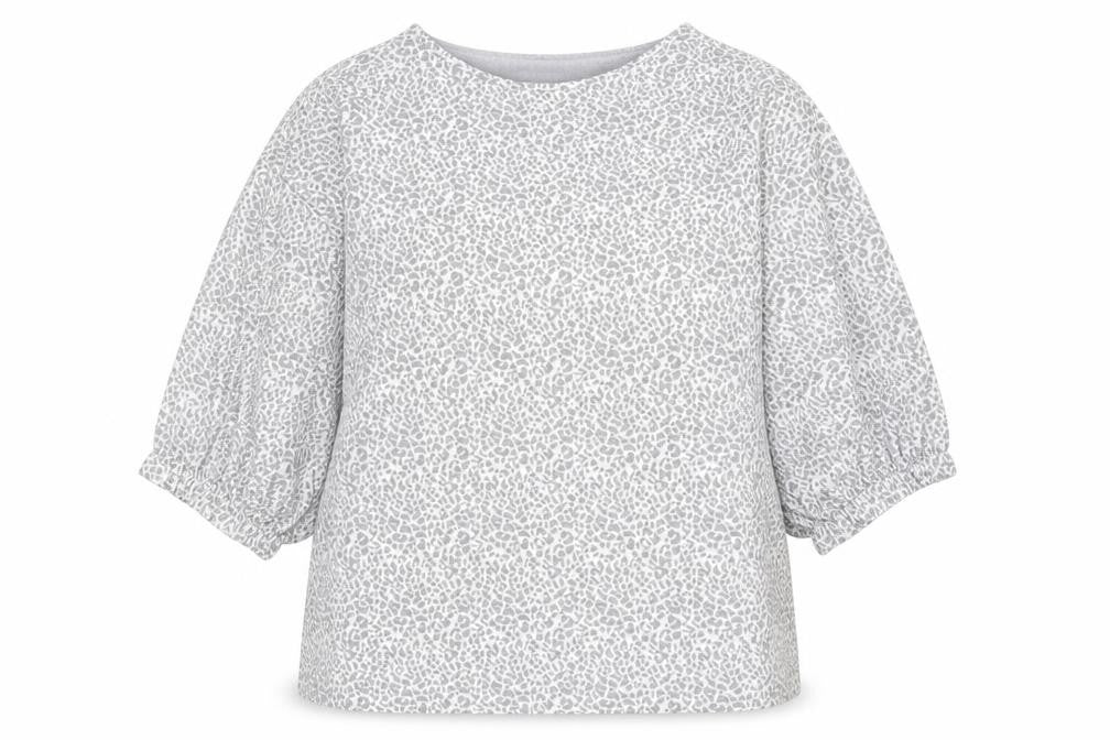 Papaya Womens Grey Animal Print Viscose Basic T-Shirt Size 16 Round Neck