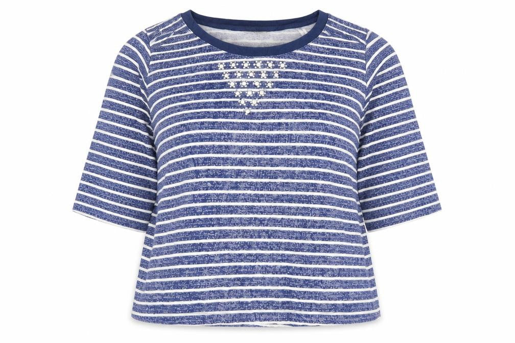 Anthology Womens Blue Striped Cotton Pullover Sweatshirt Size 20 Pullover