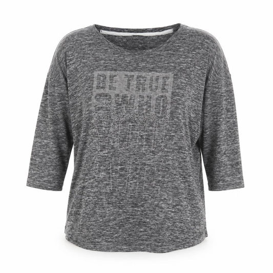 Front view of Next women’s grey polyester basic blouse, size UK 14, round neck - be true to who you are