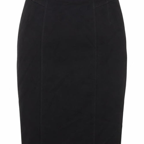 Preworn Womens Black Polyester Straight & Pencil Skirt Size 30 in