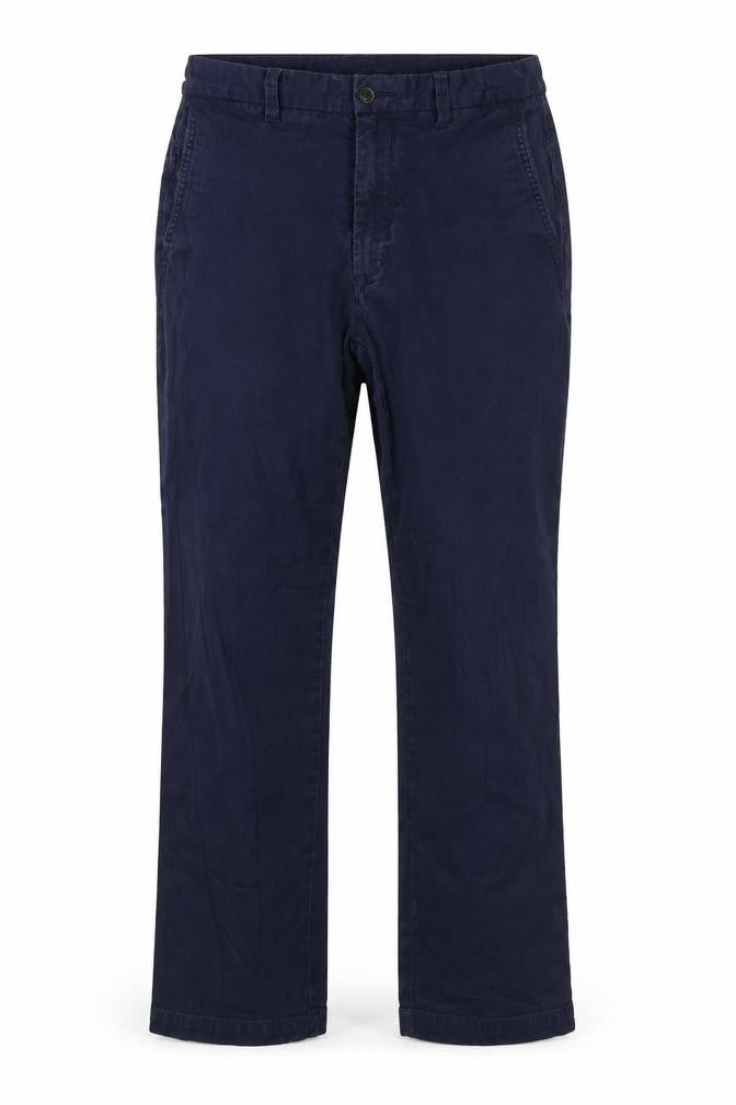 Blue Habour Womens Blue Cotton Chino Trousers Size 32 in L31 in Regular Zip