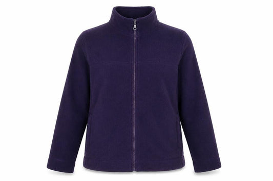 Front view of Active women’s purple jacket, size UK 10, zip