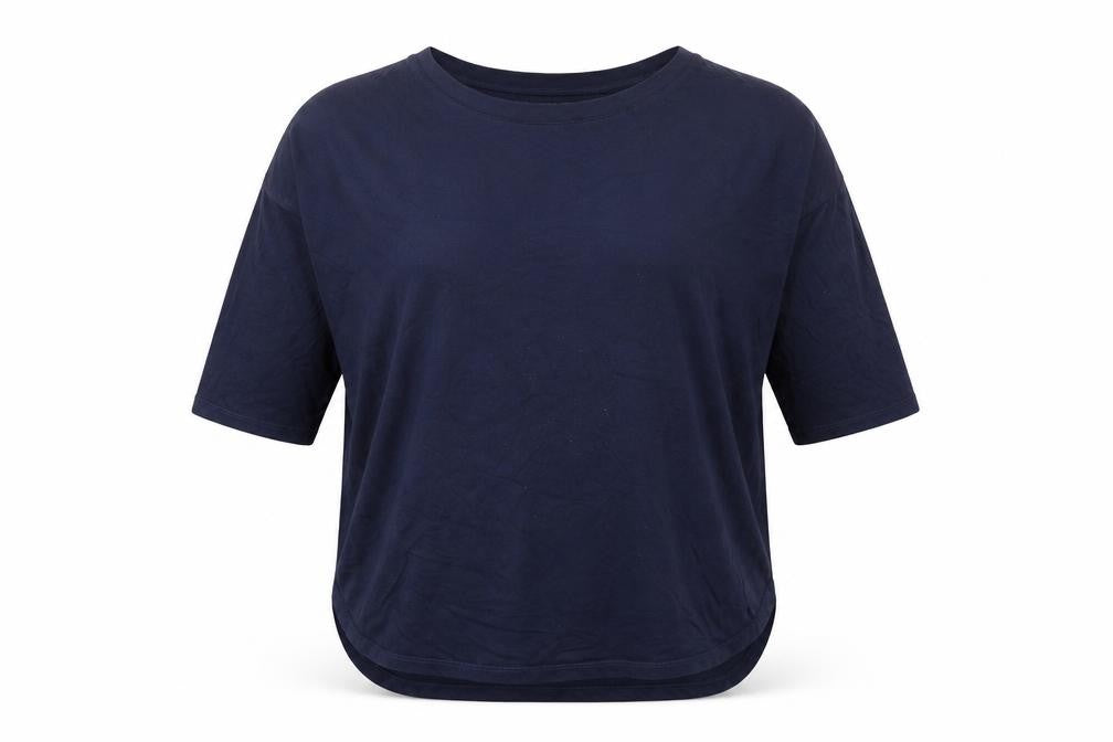 Dorothy Perkins Womens Blue Viscose Basic T-Shirt Size 12 Boat Neck