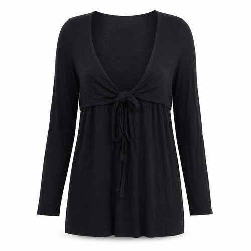 mamas & papas Womens Black Viscose Tunic Blouse Size 8 V-Neck