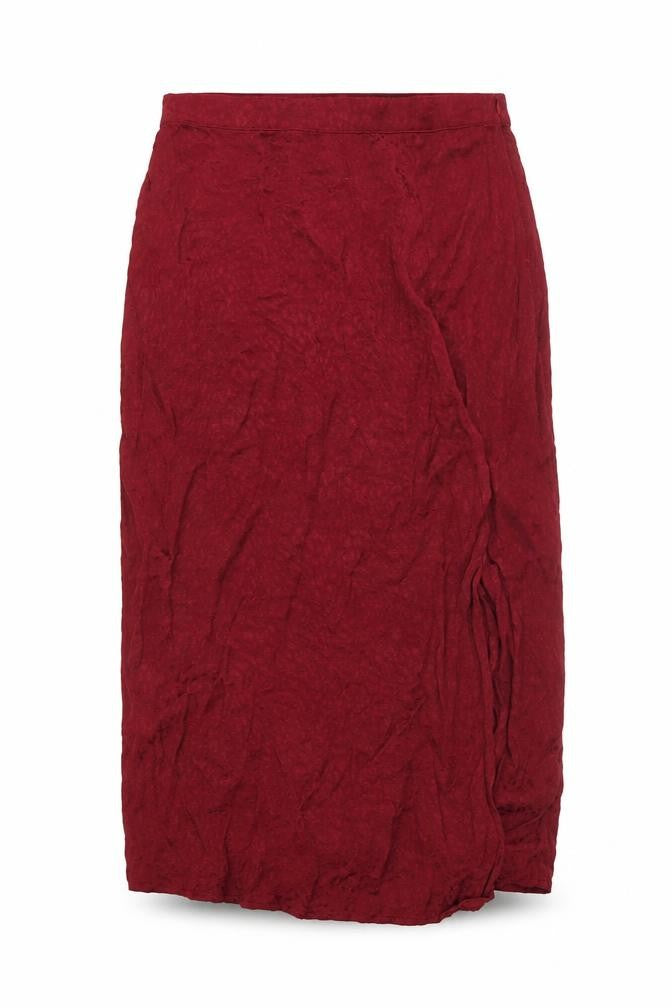 Motel Womens Red Viscose Flare Skirt Size S Zip