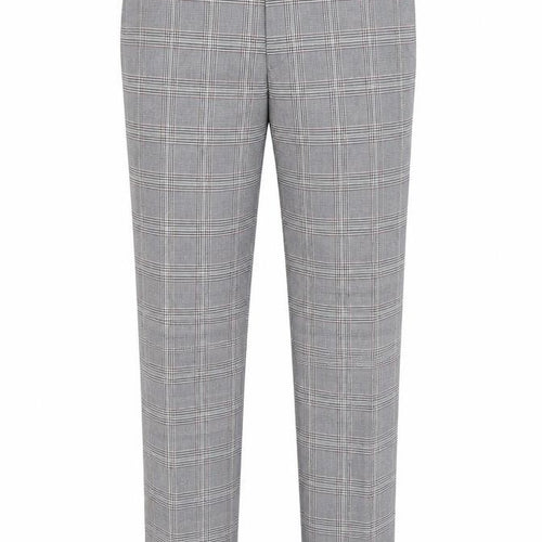 Zara Mens Grey Plaid Polyester Chino Trousers Size M L27 in Regular Zip