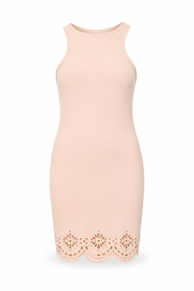 Front view of Missguided women’s pink polyester mermaid, size UK 6, round neck pullover