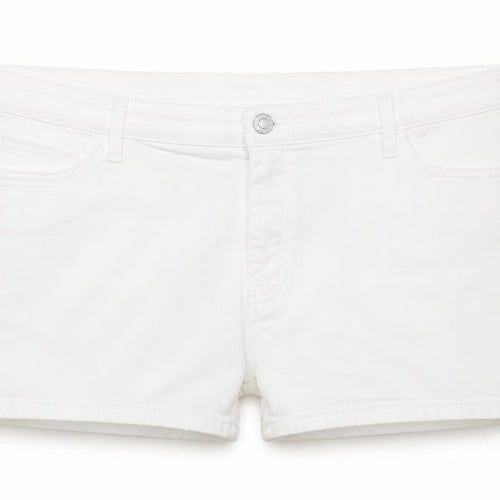Marks and Spencer Womens White Cotton Boyfriend Shorts Size 22 Regular Zip