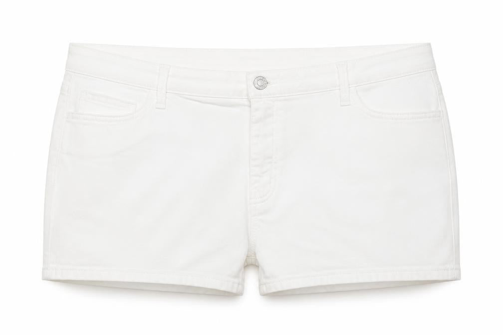 Marks and Spencer Womens White Cotton Boyfriend Shorts Size 22 Regular Zip