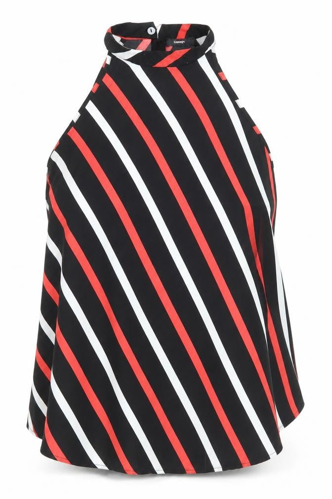 George Womens Multicoloured Striped Polyester Basic Blouse Size 8 Halter
