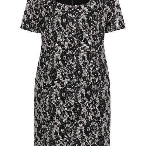 Great Plains Womens Black Floral Polyester Bodycon Size XS Scoop Neck Zip