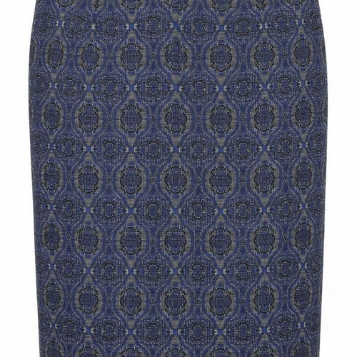 La Redoute Womens Blue Argyle/Diamond Cotton Straight & Pencil Skirt Size 14 Zip - Pencil Skirt