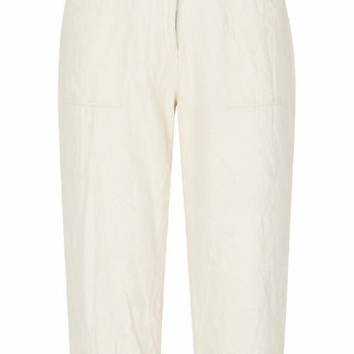 Marks and Spencer Womens Ivory Cotton Cropped Jeans Size 42 in L25 in Regular Button